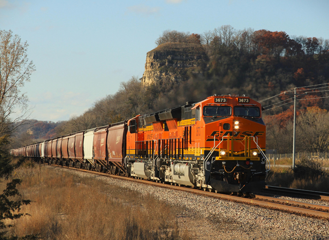A BNSF grain train A BNSF grain train