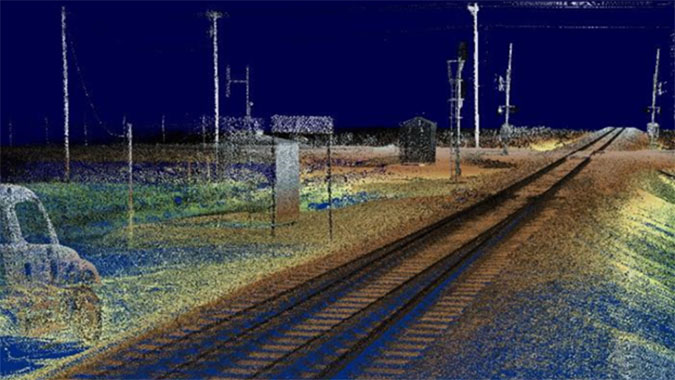 A detailed view of track using LiDAR technology